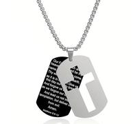 Xinsheinelry Collana con ciondolo Bibbia con crocifisso da indossare tutti i giorni Gioielli in acciaio Ti leggero Catena con crocifisso da uomo Regalo religioso per lui
