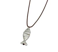 Xinsheinelry Collana con ciondolo con catena corda intrecciata per donna Accessorio pesce alla