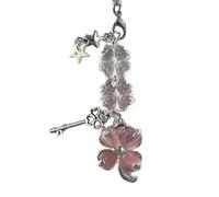Xinsheinelry Cordicella in rilievo fatta a mano moda catena telefonica quattro trifogli ciondolo telefono gioielli accessorio per chiave e borsa
