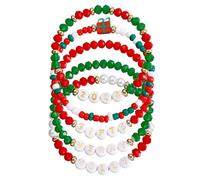 Xinsheinelry Elegante set da donna con catenine da polso Y2K per celebrare il Natale con lettere e ciondoli, Misura unica, come descritto