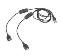 Xinsheinelry Interruttori Cavo prolunga per Ricarica controllata Dotato Doppie Porte USB Che supportano 5V2A per dispositivi Come telefoni e ventole Cavo Alimentazione per Luce Ventola USB