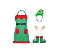 Xinsheinelry Set Costumi Per Grembiuli Da Vacanza Con Accessori Cosplay Elfi Puntelli Travestimenti La Celebrazione Natale Raccolta Set Abiti Natalizi