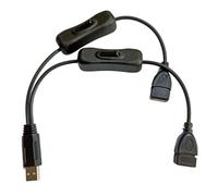 Xinsheinelry USB A To Two Female Y Cable With Integrated Switches For Controlling Peripherals Power Supply LED Light Cable
