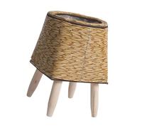 Xinsheinelry Vasi per fiori con supporto in rattan intrecciato sgabello in cestino progettato supporto con gambe in legno fioriera in rattan artificiale