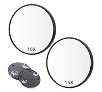 xinsheng 10x 15x Specchio Ingranditore con Ventosa Specchio Ingrandimento,88mm Specchio Ingranditore Rotondo