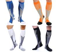 xinshibao 3 Paia Calze Compressione Lunghe Calze a Compressione Graduata da Uomo e Donna per Sportive/Ciclismo/Running/Sport/Corsa/Escursioni/Giri in Bici/Viaggi in Aereo, (20-30 mmhg)