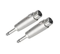 XINXINGDINGSHENG 2 adattatori da XLR a jack TRS, connettore stereo TRS maschio da 6,5 mm a XLR femmina, spina TRS a 3 pin, cambia genere per microfoni, mixer, altoparlanti, monitor (2 pezzi, argento)
