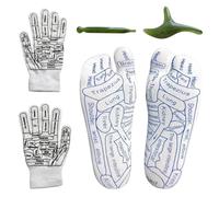 XINXINGDINGSHENG Calze per riflessologia con strumenti, calze massaggianti per agopuntura, sollievo dal dolore, per agopressione ai piedi, calzini con guanti, taglia da donna