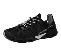 XINXINIO Coppia di scarpe per sport acquatici | Mesh traspirante con drenaggio | Suola flessibile per escursioni e spiaggia, nero/grigio, 41 EU