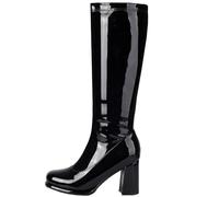 XINXINIO Piattaforma Moda Donna Robusto Metallico Textured Stivali sopra il ginocchio