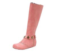 XINXINIO Stivali lunghi da donna | 4 cm altezza interna del plateau e cerniera laterale per la vita urbana e il tempo libero, Colore: rosa., 39 EU