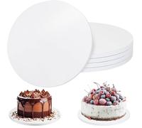 Xinxinphi 5 Pezzi Sottotorta Tondo 30 cm/12 Pollici, 12mm Vassoio Torta Rotondo Riutilizzabile, Piatto Cartone per Trasporto Torte e Dessert, Cake board per Matrimoni, Compleanni, Feste (Bianco)