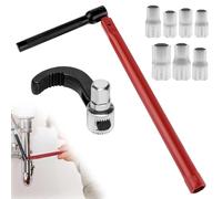 Xinxinphi 9 Pezzi Chiave Rubinetto Lavello con Strumento Adattatore 8-17 mm, Chiavi Bussola Sottolavello, 13MM Chiave Tubo Rubinetti Regolabile, Utensile Installazione Universale per Lavabo, Bagno