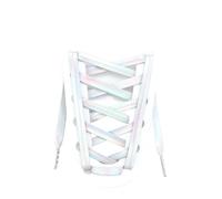 XINXWEN Lacci piatti in pelle PU oro argento punta in metallo 1 paio | Il design piatto rimane saldamente legato for tutto il giorno