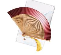 XINXWEN Ventaglio con Nappa intagliata Sfumata Pieghevole Decorazione | Il design intagliato a gradiente crea uno straordinario effetto visivo