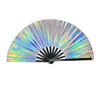 XINXWEN Ventaglio Riflettente Grande Pieghevole for Danza Sfumata | Design pieghevole portatile for un facile trasporto e stoccaggio