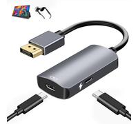 XinYaa Adattatore da DisplayPort a USB C, 4K a 120Hz con adattatore USB C, convertitore DP maschio a tipo C maschio, supporta touch con Nrea-l Air VR, MacBok Pro/Air 2020/2018, i-Pad Pro/Air, XPS