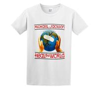 XINYANGDAO Michael Jackson Heal The World Mens Round Neck Cotton T Shirts Size M