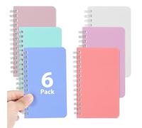 XINYANSEND [6 Pcs] Small Spiral Pocket Notebooks - 3"x5" Mini Colorful Notebook Bulk with Lined Pages, Little Notebook Nursing Notepad for Study, Work, Steno, School, Office
