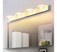 XINYASEE 360 gradi rotanti LED Lampade per specchio da bagno Luci da parete per specchio Illuminazione moderna del bagno Bianco caldo 3000K, luce neutra 4000K, bianco freddo 6000K (4 teste)