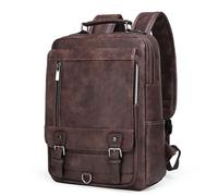 XINYASEE Europa e Stati Uniti retro zaino in pelle da uomo,Nuova borsa a tracolla da uomo di grande capacità.Moda zaino computer in viaggio d'affari,Studente unisex (marrone)