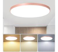 XINYASEE Lampada a Soffitto Ultra Sottile Rotonda, Plafoniera LED SoffittoModerna Plafoniere 3 colori dimmerabili,per Corridoio, Portico, Garage, Ingresso, Scala,Bagno, Cucina, Balcone(Rosa, 30W)