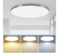 XINYASEE Lampada a Soffitto Ultra Sottile Rotonda, Plafoniera LED SoffittoModerna Plafoniere 3 colori dimmerabili,per Corridoio, Portico, Garage, Ingresso, Scala,Bagno, Cucina, Balcone (Argento, 56W)