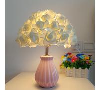 XINYASEE Lampada da tavolo a forma di fiore-Lampada da lettura a LED E27-Luce notturna-Lampada da comodino carina-Lampada decorativa per soggiorno,camera da letto,hotel (Bianco sporco)