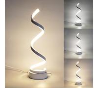 XINYASEE Lampada da tavolo,LED Moderna Spirale Lampada da Tavolo, Lampada da tavolo tricolore,Dimmerabile Creativo Camera da Letto Lampada da Comodino,Lampada da tavolo per ufficio da salotto (Bianco)