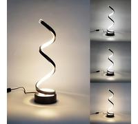 XINYASEE Lampada da tavolo,LED Moderna Spirale Lampada da Tavolo, Lampada da tavolo tricolore,Dimmerabile Creativo Camera da Letto Lampada da Comodino,Lampada da tavolo per ufficio da salotto (Nero)