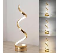 XINYASEE Lampada da tavolo,LED Moderna Spirale Lampada da Tavolo, Lampada da tavolo tricolore,Dimmerabile Creativo Camera da Letto Lampada da Comodino,Lampada da tavolo per ufficio da salotto (Oro)
