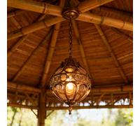 XINYASEE Lampade a sospensione all'aperto, luce del pendente del giardino del corridoio del balcone della villa all'aperto del Gazebo impermeabile E27 base a spirale (PDWP-11-Bronzo)