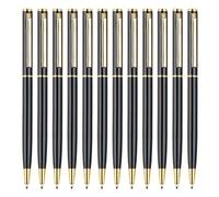 XINYIN 12 penne a sfera rotanti da 1,0 mm, con inchiostro a olio, in metallo, eleganti set regalo per insegnanti, studenti, ufficio, 117 mm