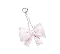 XINYIN Bel nastro portachiavi borsa ornamento amichevole tessuto metallo acrilico gioielli decorazione borsa ciondolo per zaino portachiavi leggero per borse, A