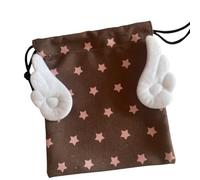XINYIN Borsa Stoccaggio in Tela Portatile Head Star Pattern Organizzatore Porta Chiusura della Chiusura per Cosmetici Borsa Stoccaggio in Tela Cartoleria