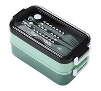 XINYIN Contenitore per il pranzo a doppio strato, resistente alle fuoriuscite, in acciaio antiruggine, isolato, con manico ergonomico, per campeggio, pendolari, microonde, portapranzo con coperchio