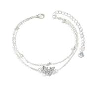 XINYIN Elegante Caviglia In Lega A Strato Con Fascino Del Cuore Farfalla Per Donne Eleganti Vocazione Per La Spiaggia Regali Gioielli A Catena Impermeabile