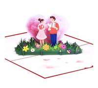 XINYIN Popup Heart Greeting Card Elegant Anniversary Invitation with Envelope Party Supplies Unique Birthday Gift