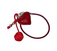 XINYIN Portachiavi a forma di cuore allegro con sfera per telefono, accessorio leggero in pelle per chiavi, zaini, elegante per tutti i giorni, borsa in morbida pelle, Rosso, Taglia unica