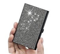 XINYIN Rhinestones Bambe Card Case Metal Name Case Business Organizzatori Pocket Pocket For Men Women Desk Display For Professional
