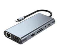 XINYIN Universals USB C Docking Station 11 Porta in Alluminio Costruzione PD3.0 Carica 5 Gbps Card Card Slot Alluminio USB C Hubs con Porta VGA