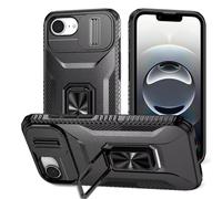 xinyunew Cover Compatibile con iPhone 16E/iPhone 17E,Custodia Antiurto,con 360°Rotante Anello Supporto TPU+PC Cover per iPhone 16E/iPhone 17E - Nero