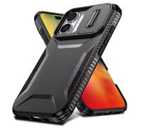 xinyunew Custodia Compatibile con iPhone SE 2020 Cover, con 2 Pack Vetro Temperato,Custodia per Fotocamera Scorrevole Anello Silicone Antiurto Hard PC Custodia - Nero