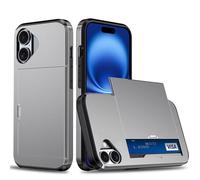 xinyunew Custodia per iPhone 18 Pro,Custodia Hybrid con scompartimento per tessere compatibile,TPU Bumper Silicone Custodie,Anti Graffio Hard PC,Antiurto Grado Militare-Grigio