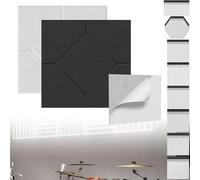 XINZI Pannelli acustici 3D, pannelli acustici a forma di rombo, autoadesivi, fonoassorbenti, pannelli da parete, isolamento acustico, pannelli acustici, colore: bianco