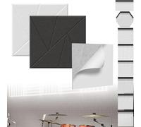 XINZI Pannelli acustici 3D, pannelli acustici a forma di V, autoadesivi, fonoassorbenti, pannelli da parete, isolamento acustico, pannelli acustici, colore: bianco