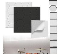 XINZI Pannelli acustici 3D, pannelli acustici a nido d'ape, autoadesivi, fonoassorbenti, pannelli da parete, isolamento acustico, pannelli acustici, grigio chiaro
