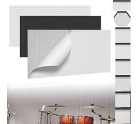 XINZI Pannelli acustici 3D, pannelli acustici allungati, autoadesivi, fonoassorbenti, pannelli da parete, isolamento acustico, pannelli acustici, colore: bianco