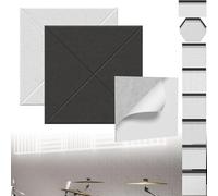 XINZI Pannelli acustici 3D, pannelli acustici con motivo X, autoadesivi, fonoassorbenti, pannelli da parete, isolamento acustico, pannelli acustici, colore nero