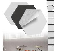 XINZI Pannelli acustici 3D, pannelli acustici esagonali, autoadesivi, fonoassorbenti, pannelli da parete, isolamento acustico, pannelli acustici, colore nero